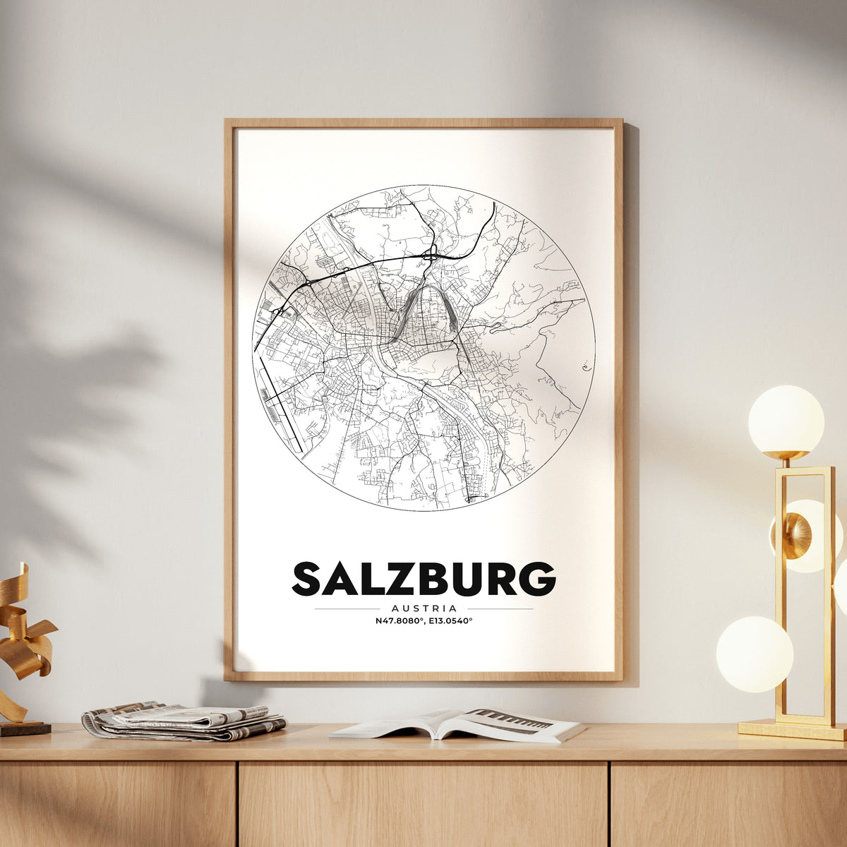 Salzburg Spot Map Poster