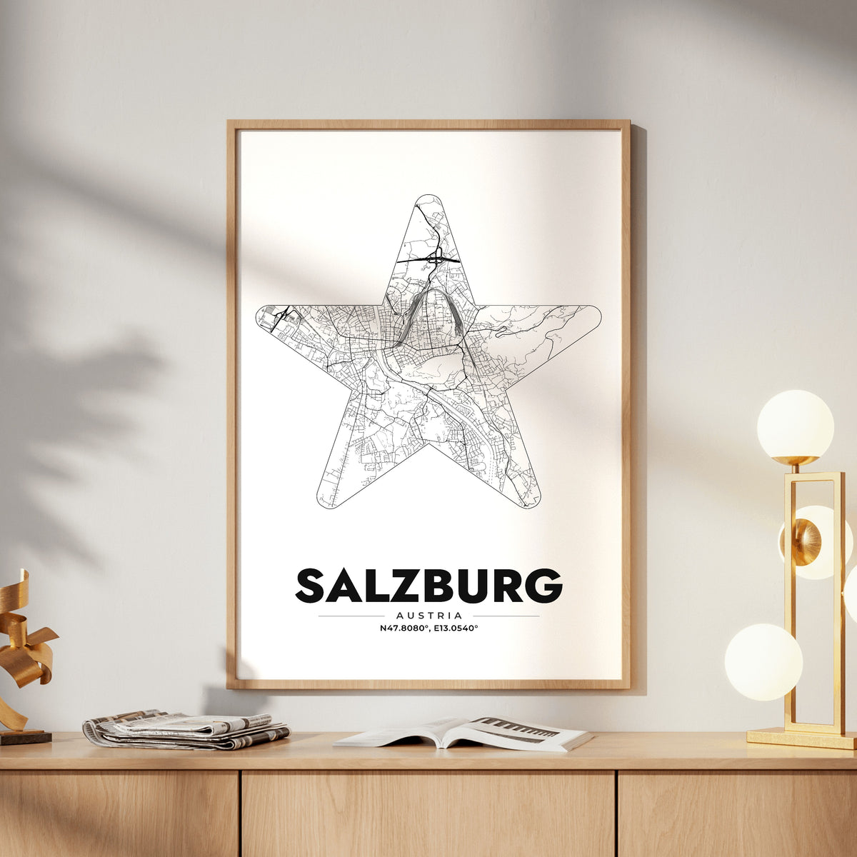 Salzburg Star Map Poster