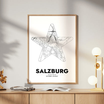 Salzburg Star Map Poster