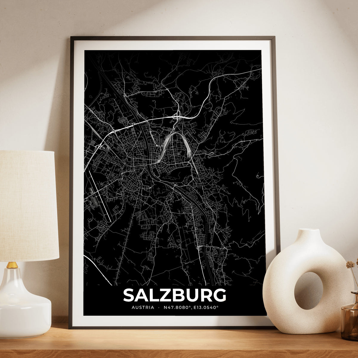 Salzburg Elegant Map Poster