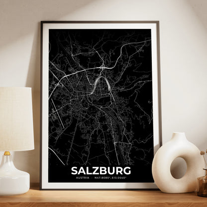 Salzburg Elegant Map Poster