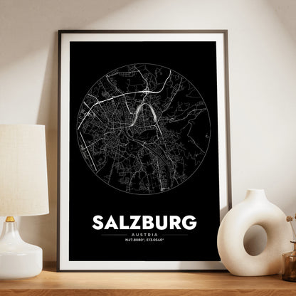 Salzburg Spot Map Poster
