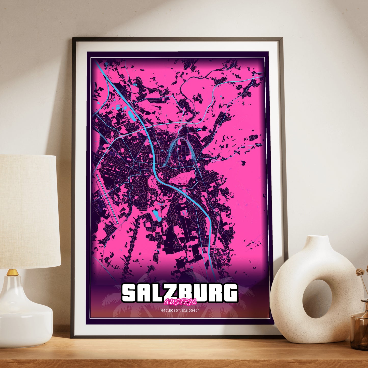 Salzburg GTA Map Poster