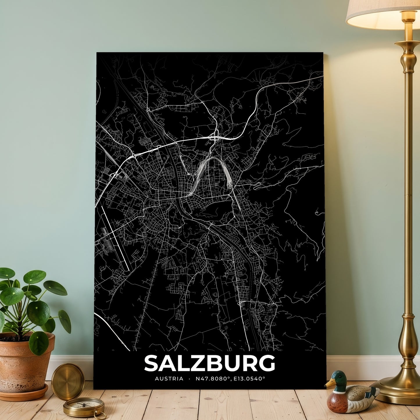Salzburg Elegant Map Poster