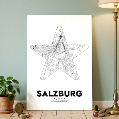 Salzburg Star Map Poster