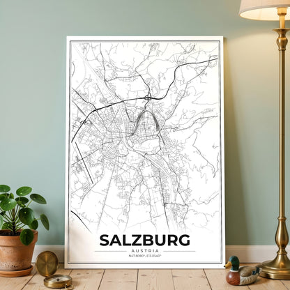 Salzburg Modern Map Poster