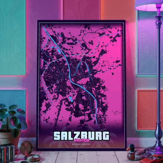 Salzburg GTA Map Poster
