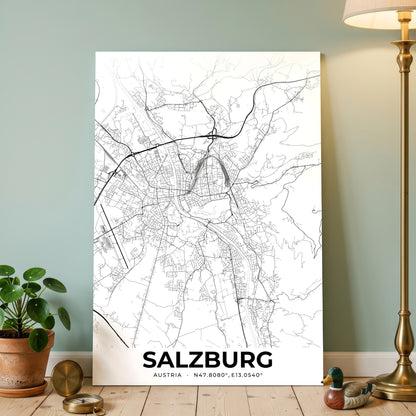 Salzburg Elegant Map Poster