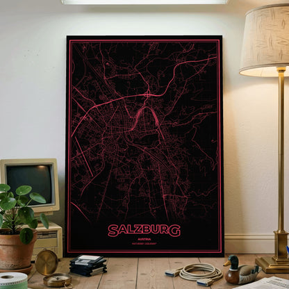 Salzburg Phosphor Map Poster - System Alert