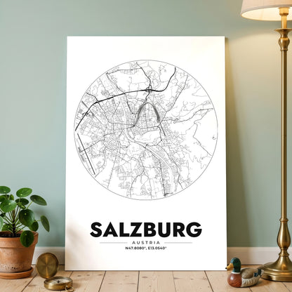 Salzburg Spot Map Poster