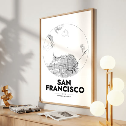 San Francisco Spot Map Poster