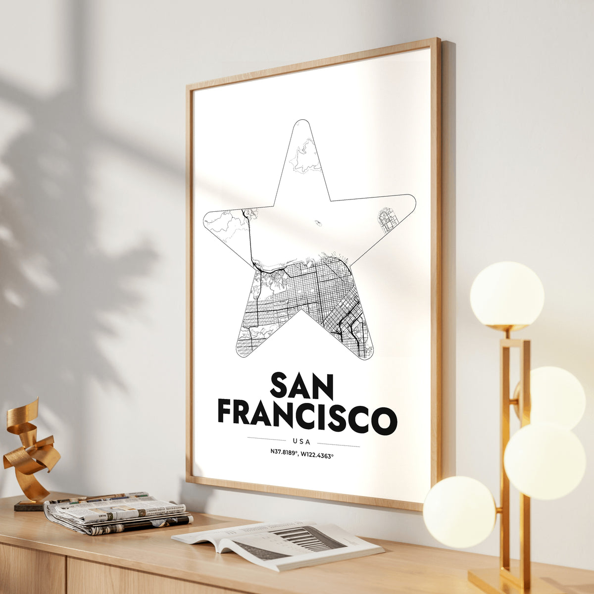 San Francisco Star Map Poster