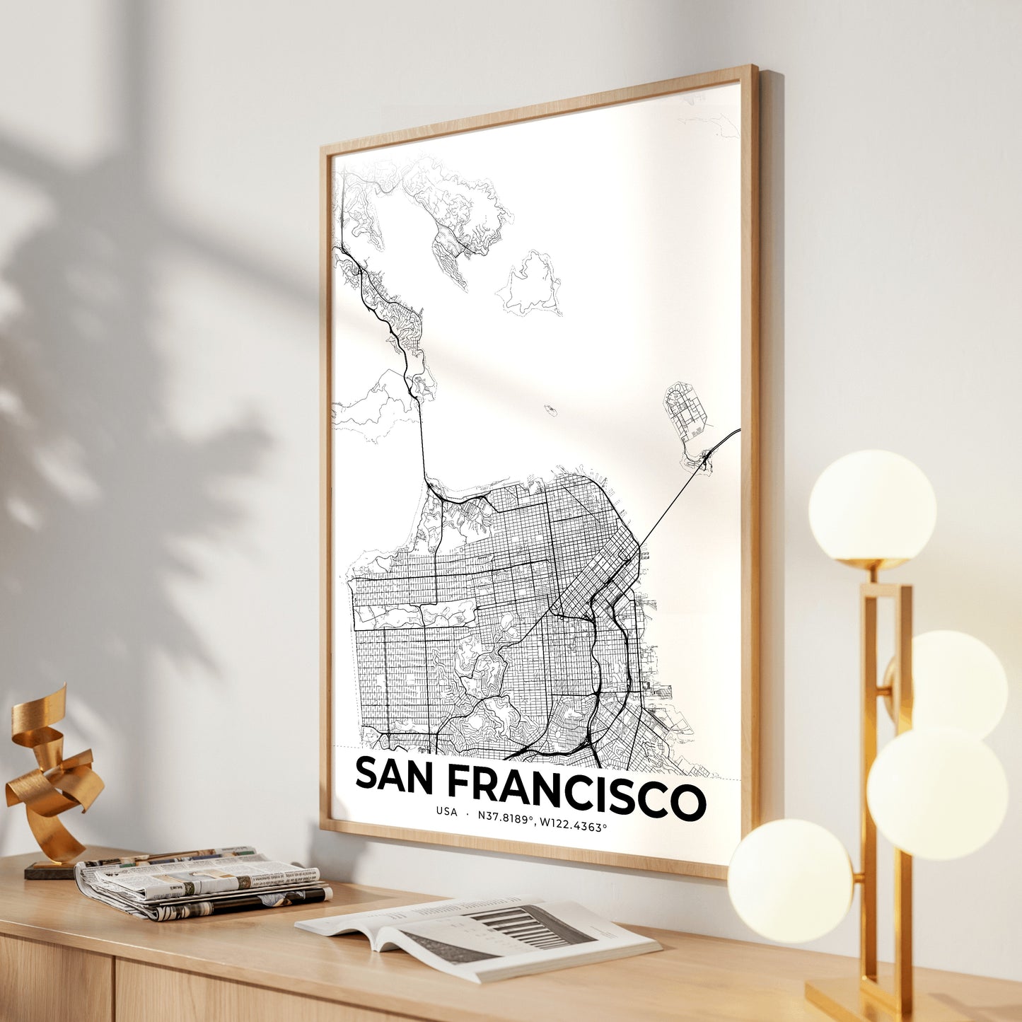 San Francisco Elegant Map Poster