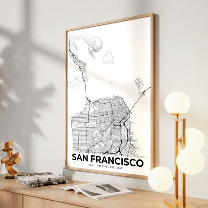 San Francisco Elegant Map Poster