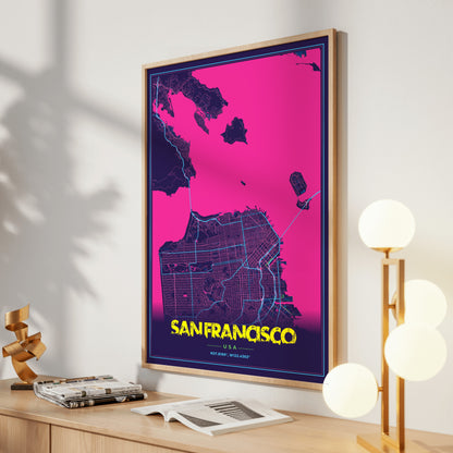 San Francisco Cyberpunk Map Poster