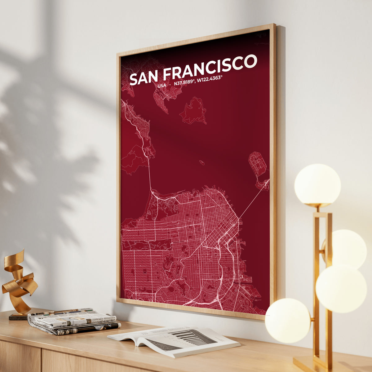 San Francisco Garnet Map Poster
