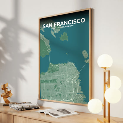 San Francisco Mist Map Poster