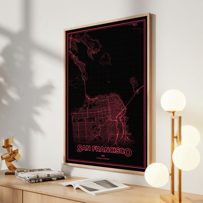 San Francisco Phosphor Map Poster - System Alert
