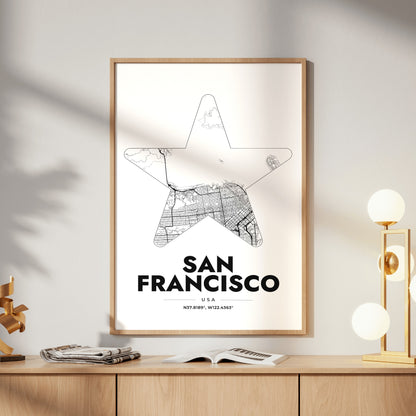 San Francisco Star Map Poster
