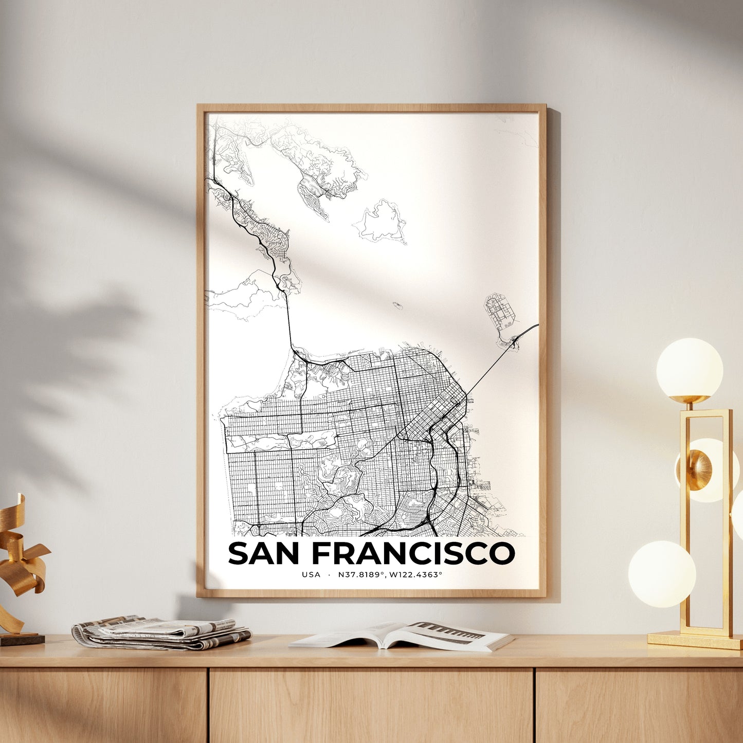 San Francisco Elegant Map Poster