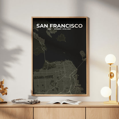 San Francisco Sable Map Poster