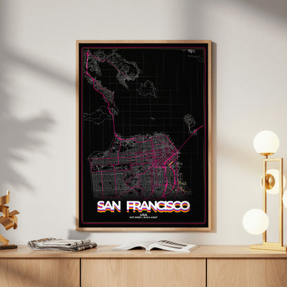 San Francisco Retro Map Poster