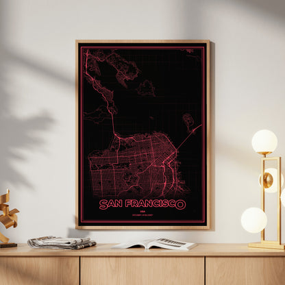 San Francisco Phosphor Map Poster - System Alert