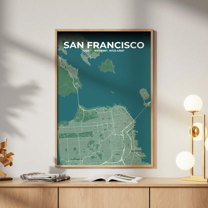 San Francisco Mist Map Poster