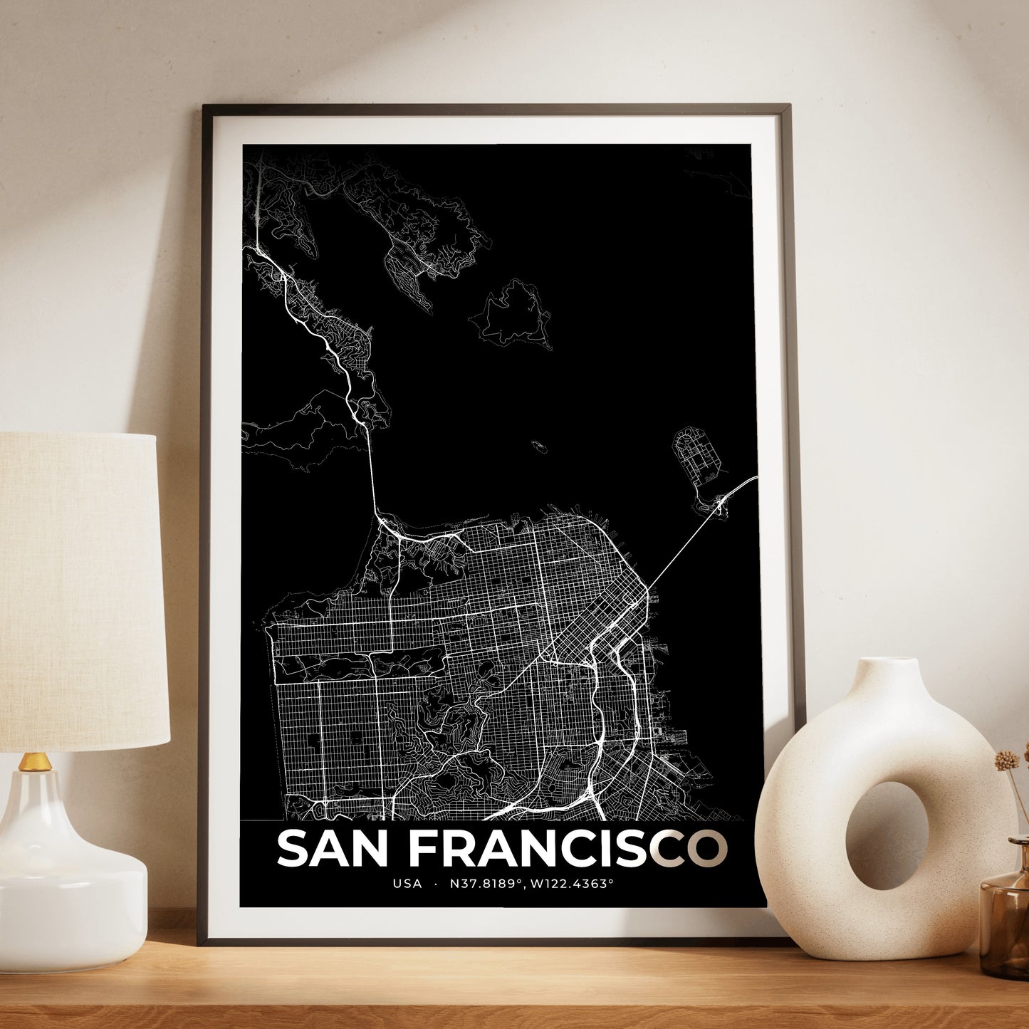 San Francisco Elegant Map Poster