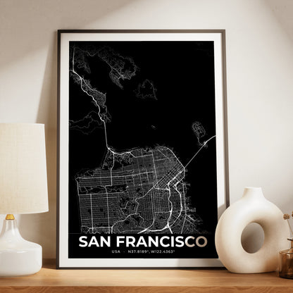 San Francisco Elegant Map Poster