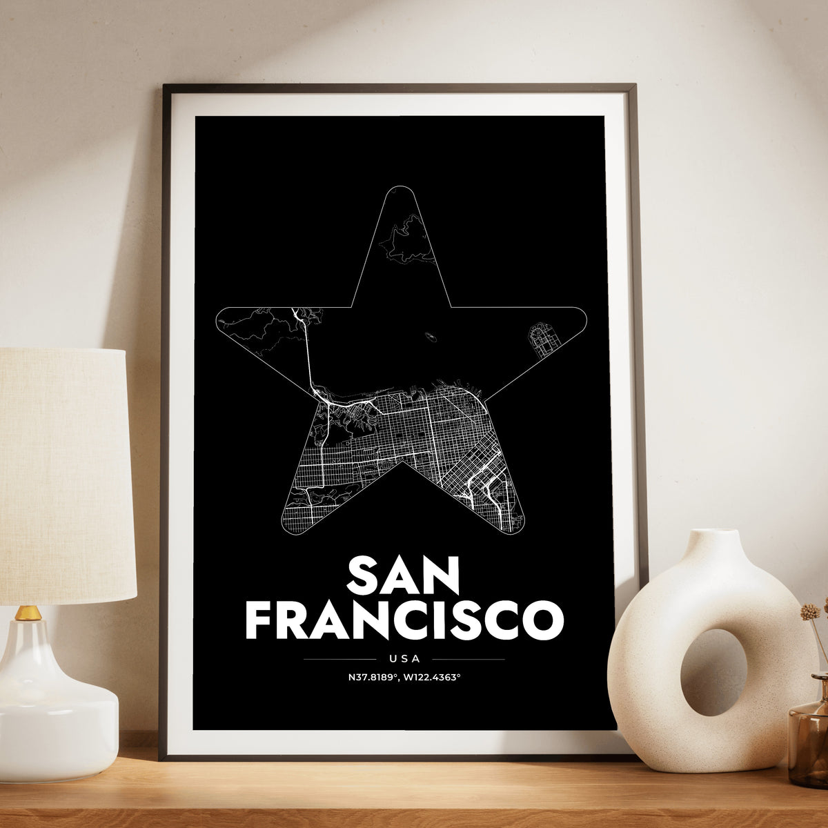 San Francisco Star Map Poster
