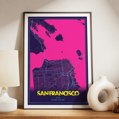 San Francisco Cyberpunk Map Poster