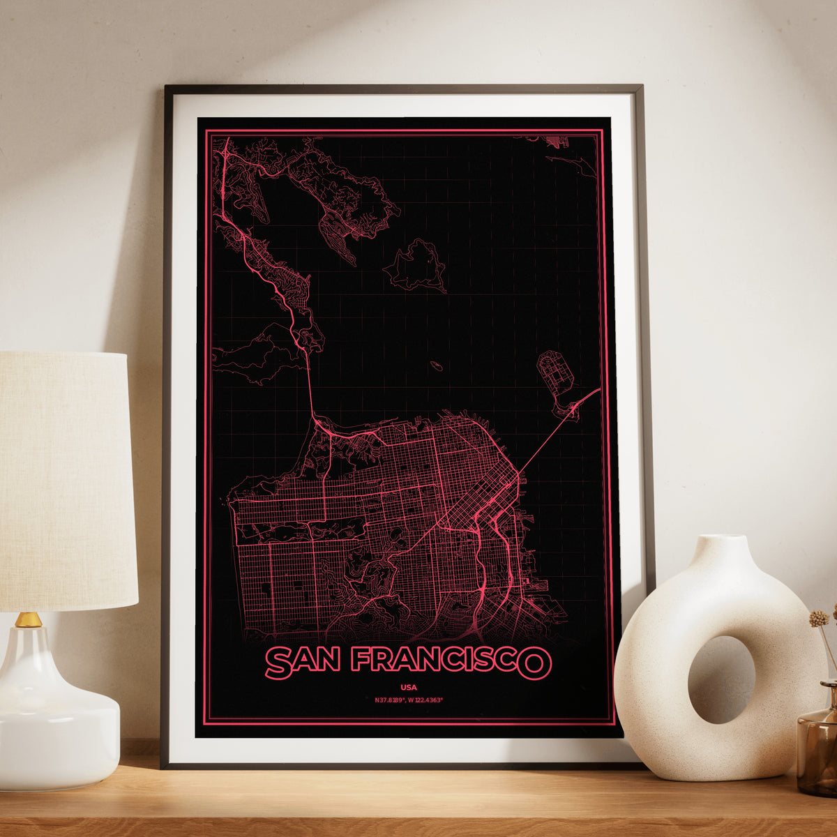 San Francisco Phosphor Map Poster - System Alert