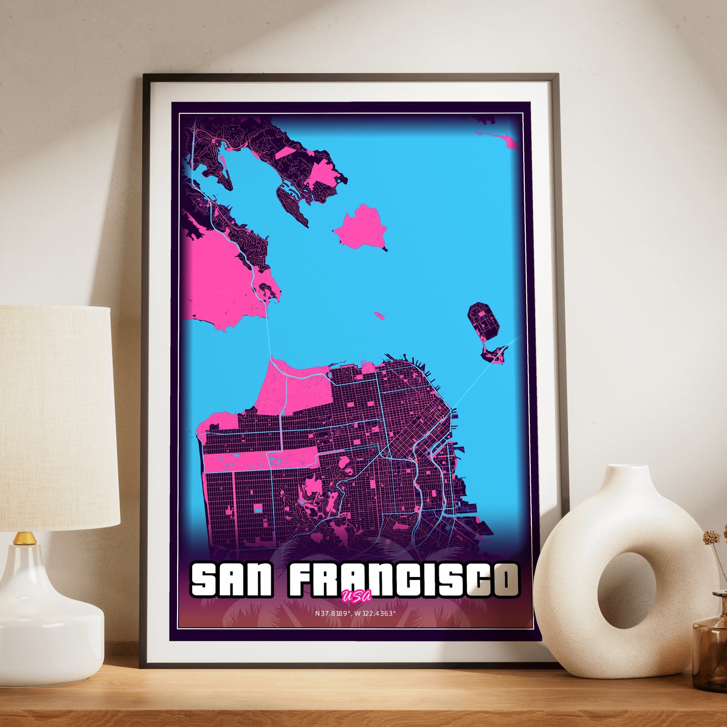 San Francisco GTA Map Poster
