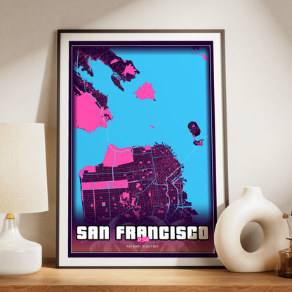 San Francisco GTA Map Poster
