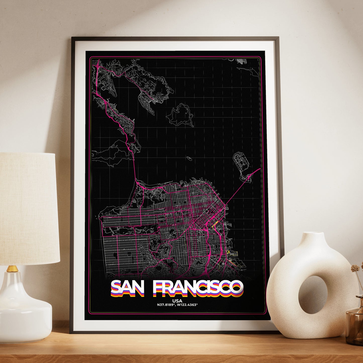 San Francisco Retro Map Poster