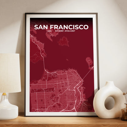 San Francisco Garnet Map Poster