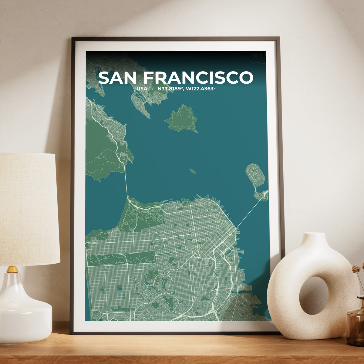 San Francisco Mist Map Poster