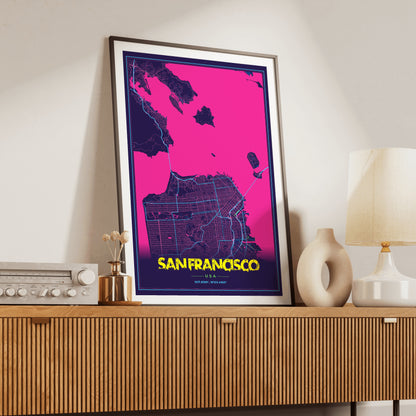 San Francisco Cyberpunk Map Poster