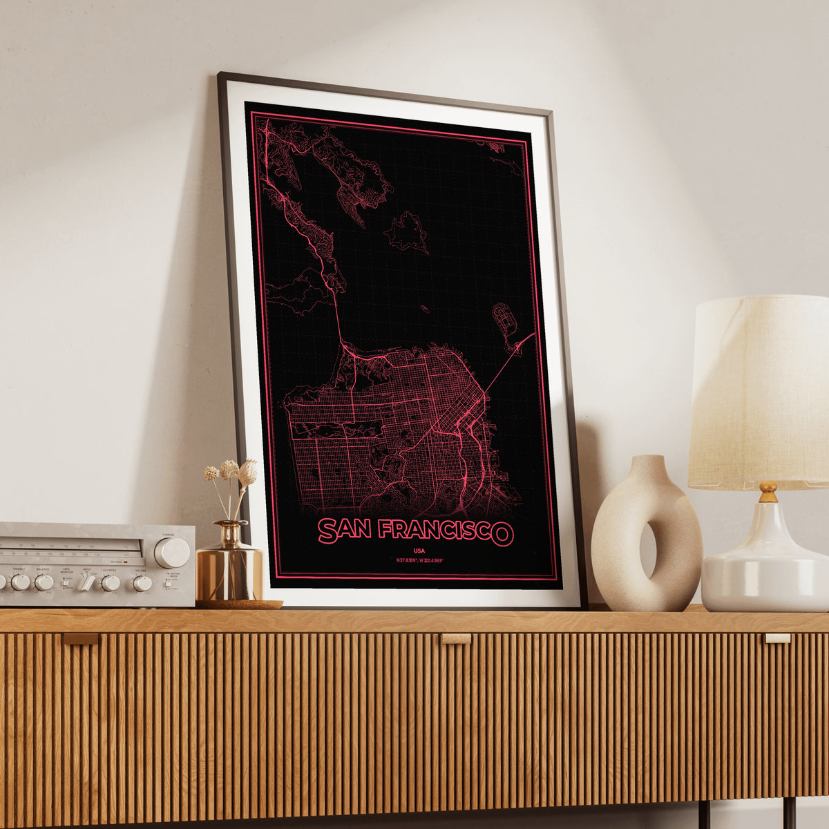 San Francisco Phosphor Map Poster - System Alert