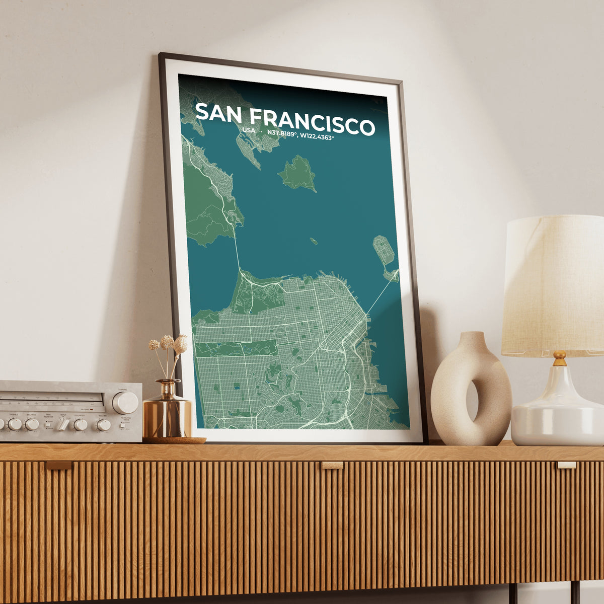San Francisco Mist Map Poster