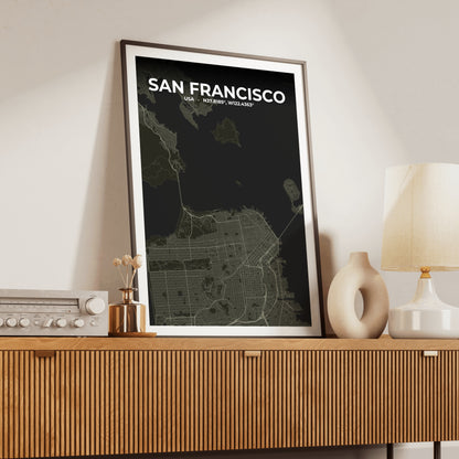San Francisco Sable Map Poster