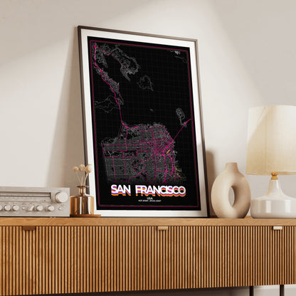 San Francisco Retro Map Poster