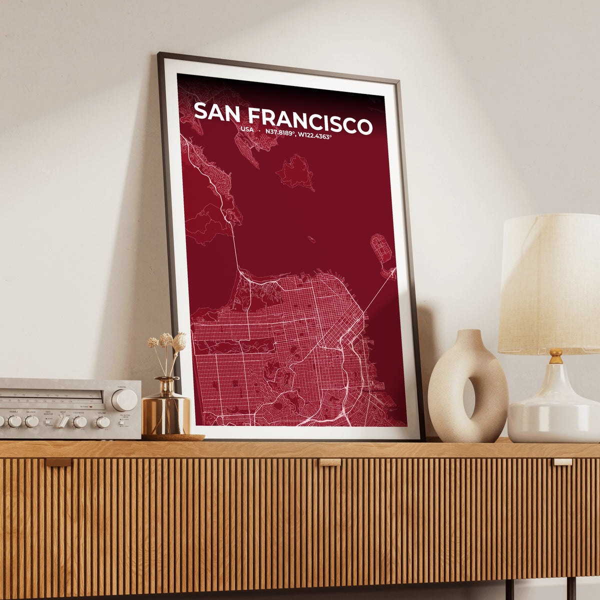 San Francisco Garnet Map Poster