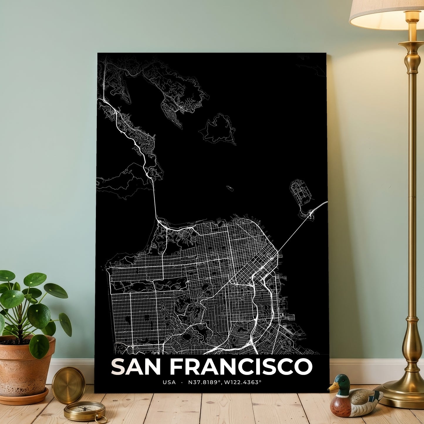 San Francisco Elegant Map Poster