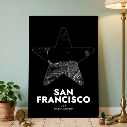 San Francisco Star Map Poster