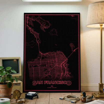 San Francisco Phosphor Map Poster - System Alert