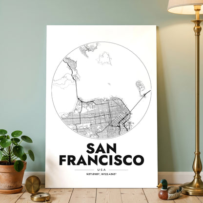 San Francisco Spot Map Poster