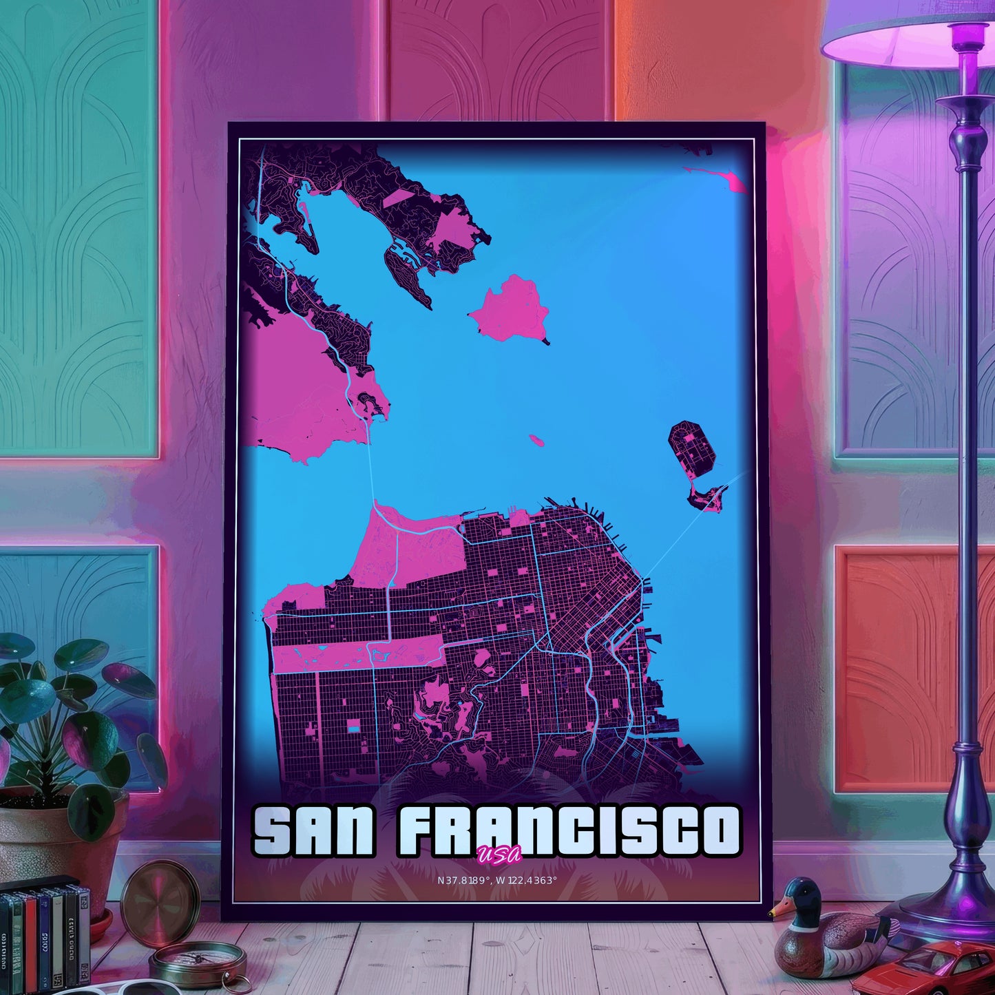 San Francisco GTA Map Poster