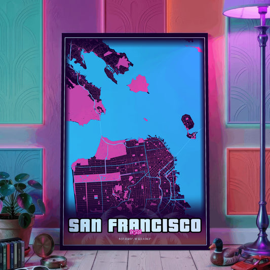 San Francisco GTA Map Poster